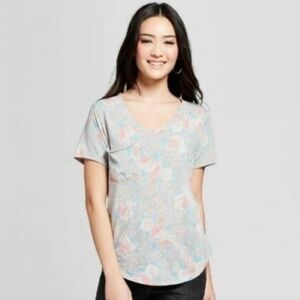 Grayson Threads Women's Floral Printed Short Sleeve Pocket T-Shirt